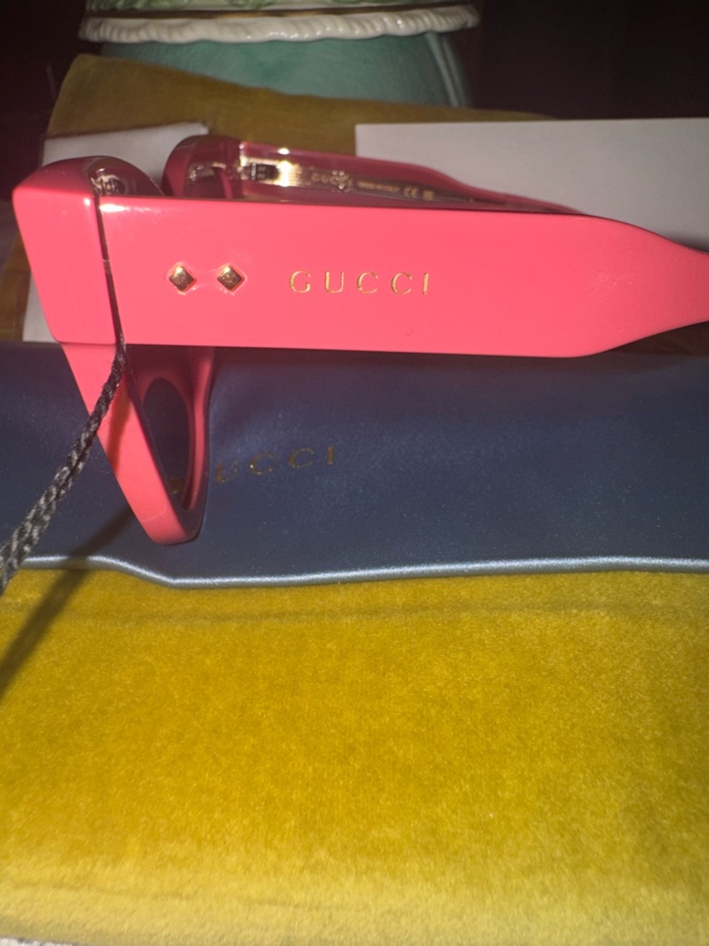 Gucci Women's Pink Cat-Eye Sunglasses - Dust Bag & Pouch - Stunning 🌺 - Picture 2 of 8